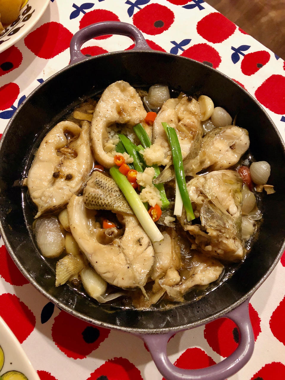 葱香焗鲈鱼