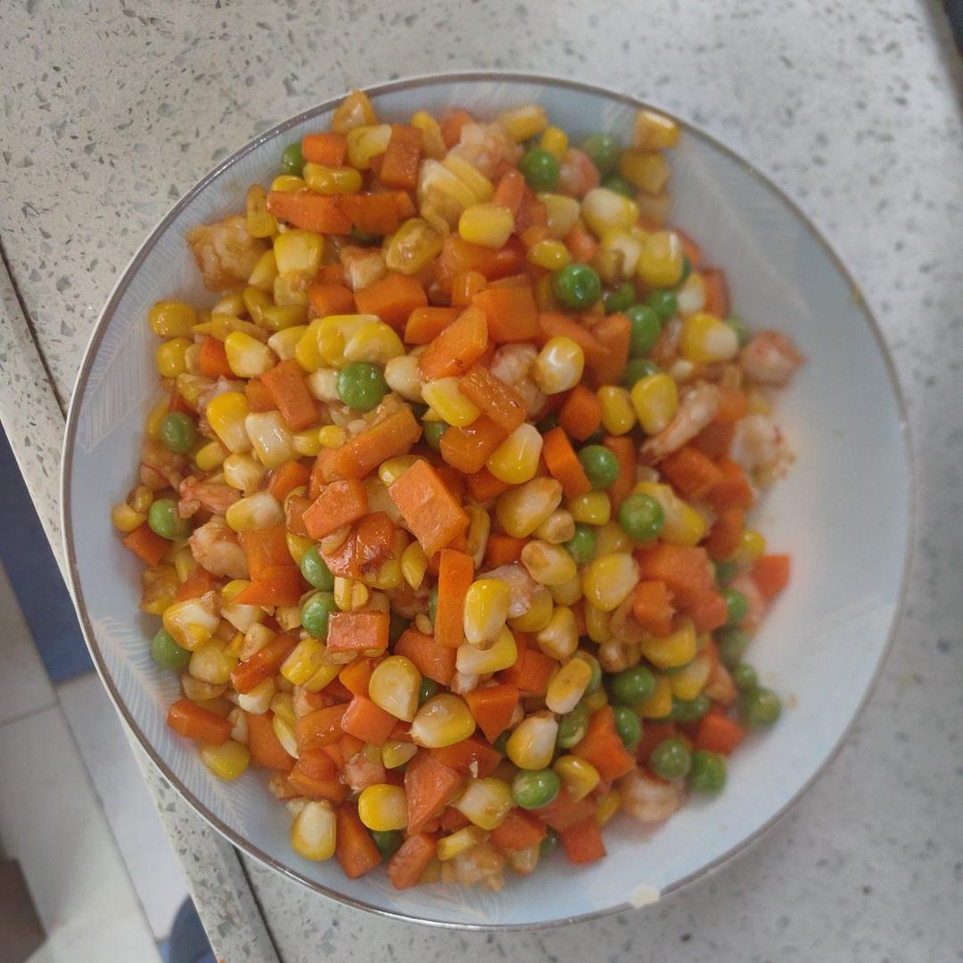 什锦玉米粒虾仁🍤🌽🥕