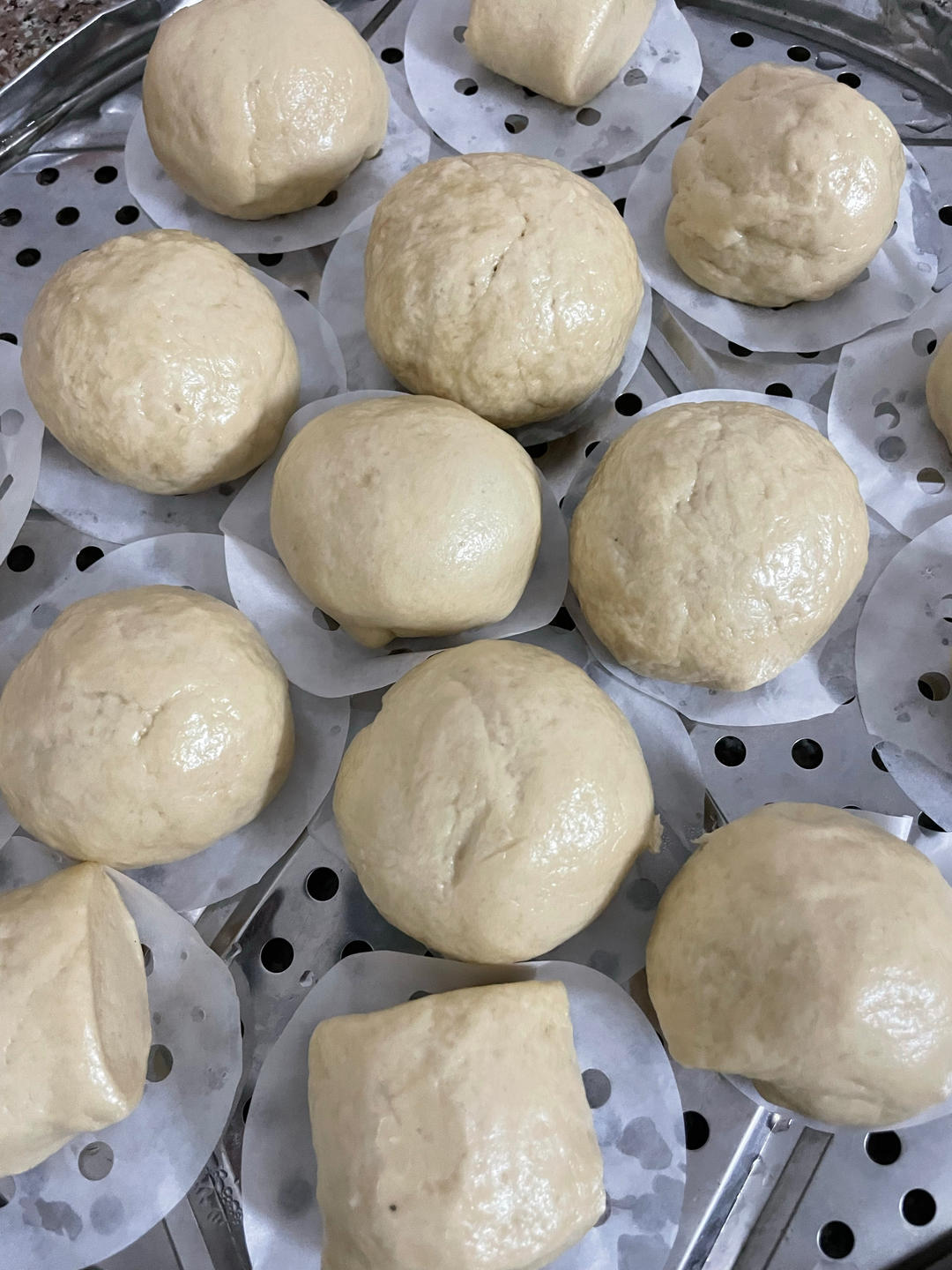 烫面馒头（一次发酵，个个水光肌）