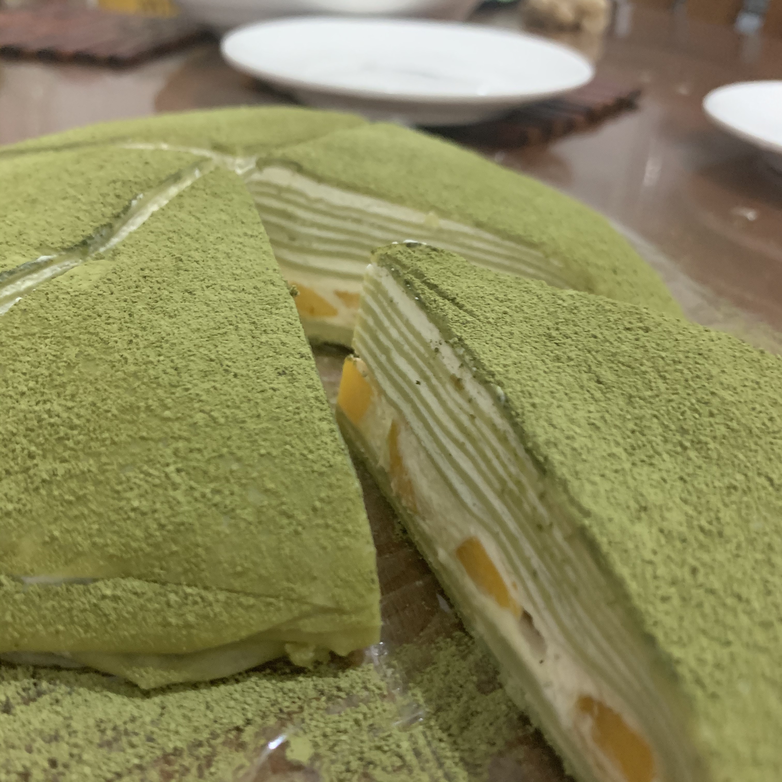 【薄饼机】芒果抹茶千层蛋糕的做法 步骤5