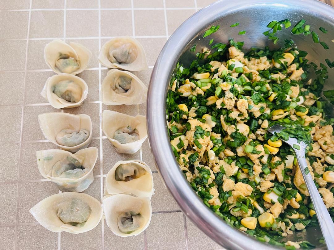 韭菜鸡蛋饺子（最后一步有彩蛋哦）