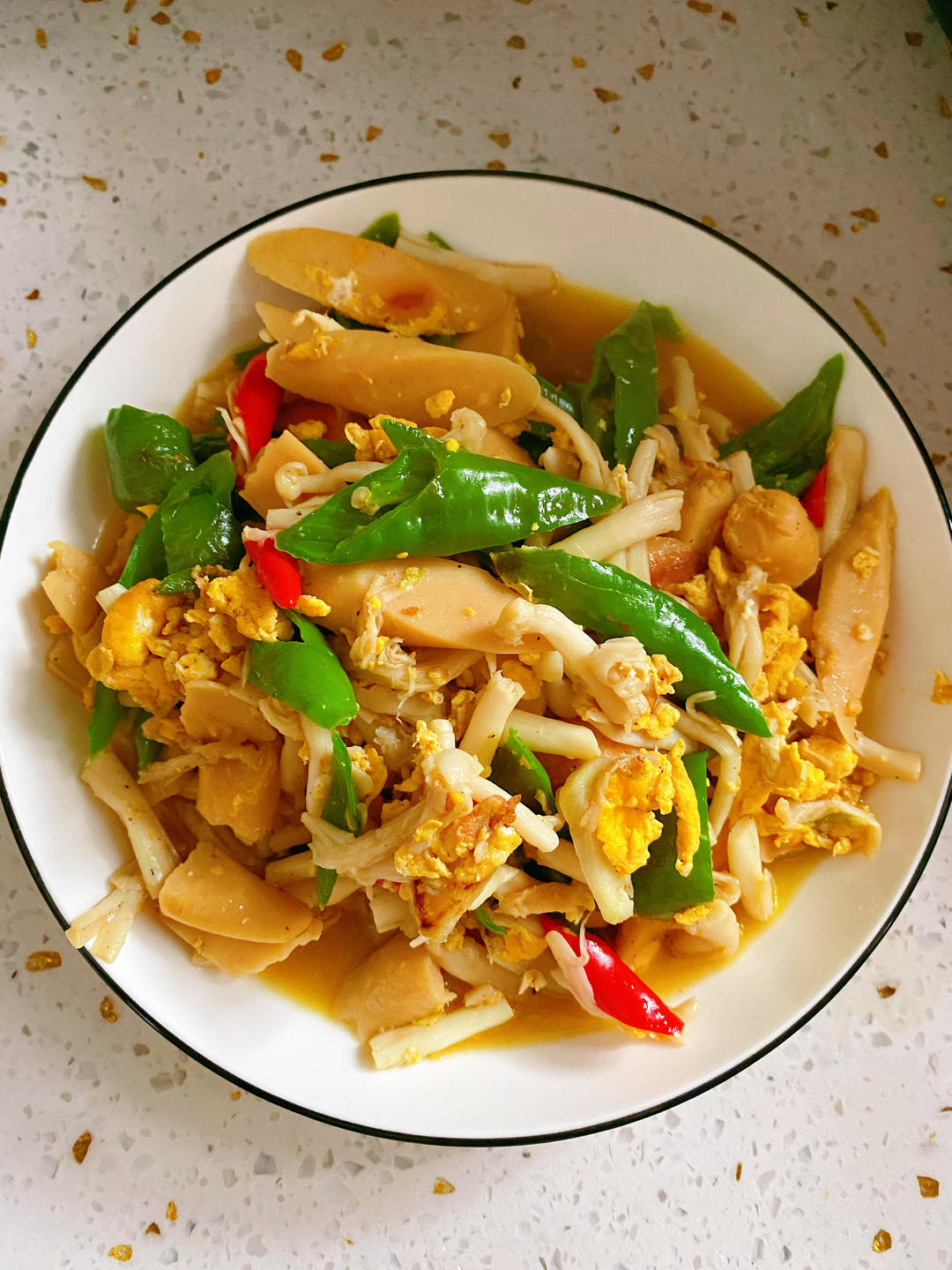 白玉菇炒火腿