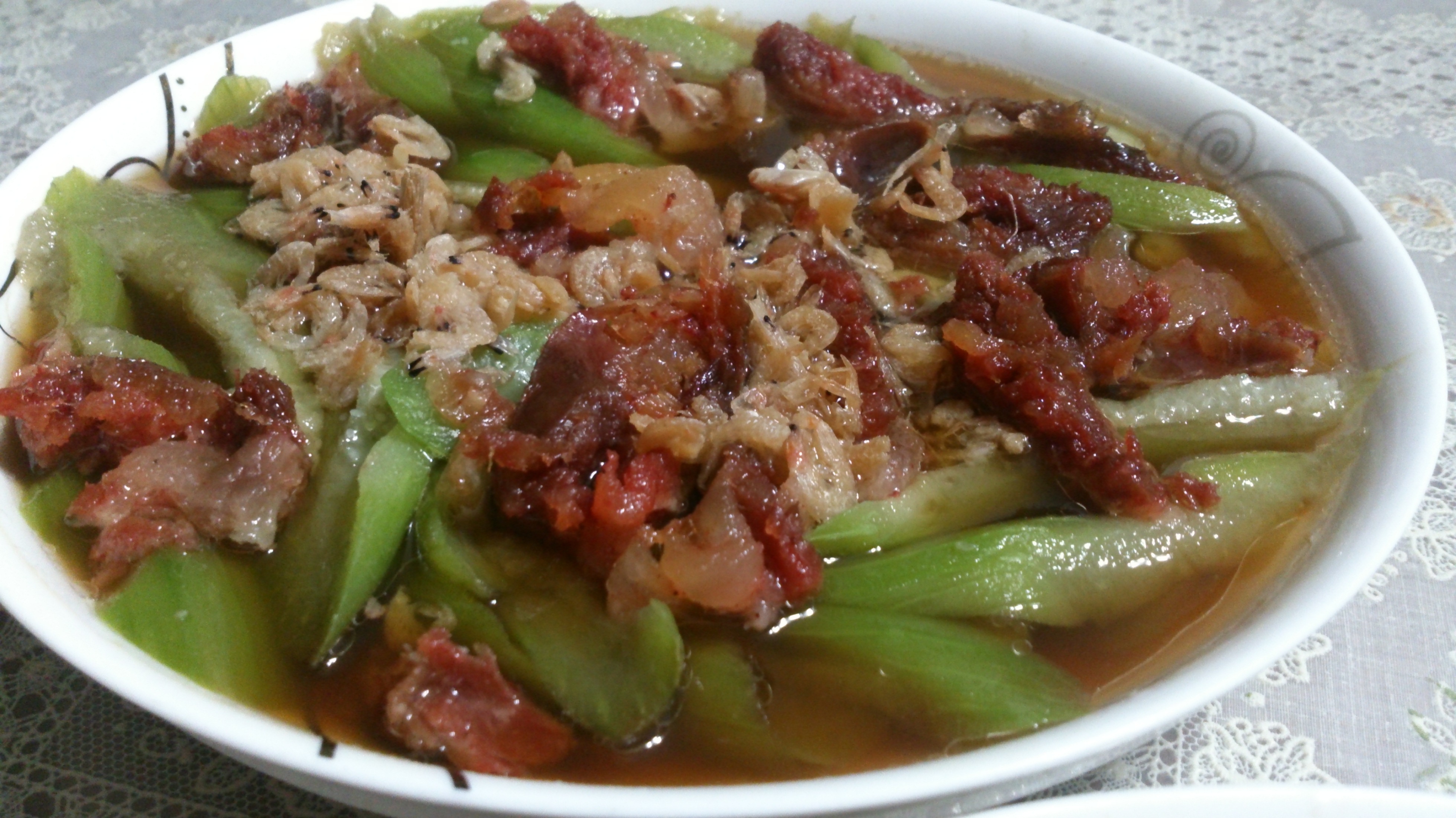 【丝瓜蒸香肠】鲜嫩美味傻瓜菜