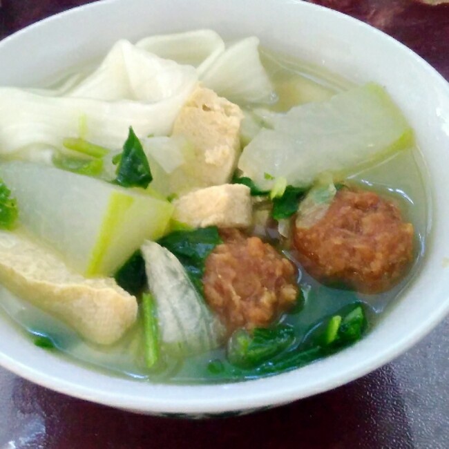 小白菜肉丸汤
