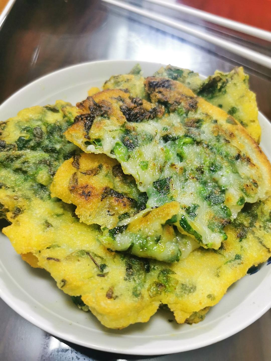 扬州人春天的味道-豌豆苗饼