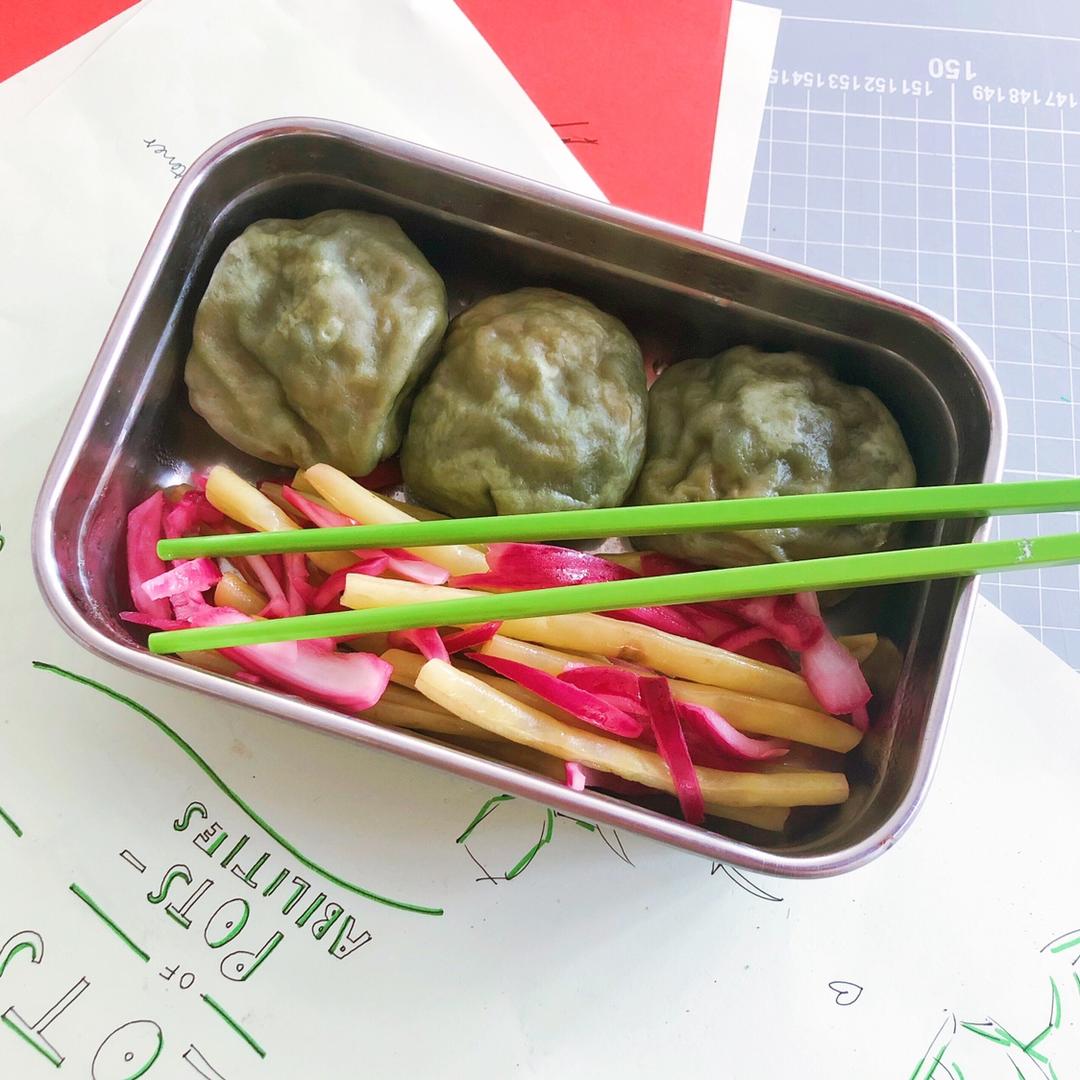 油菜虾仁包子