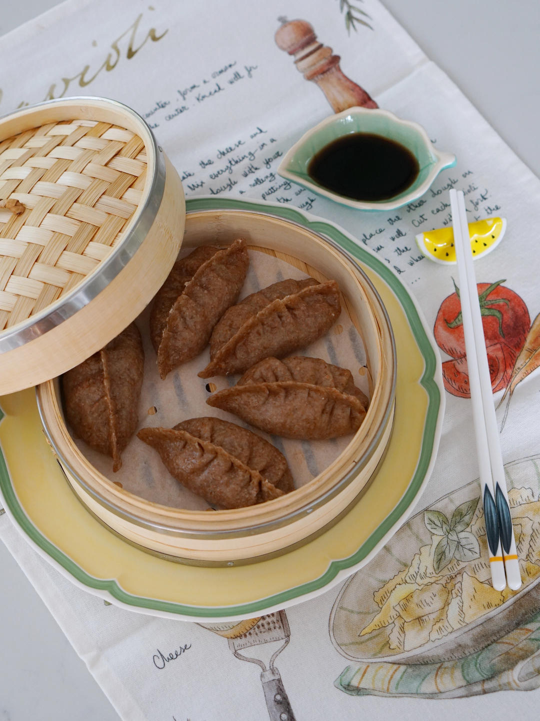 烫面蒸、煎饺（素馅）