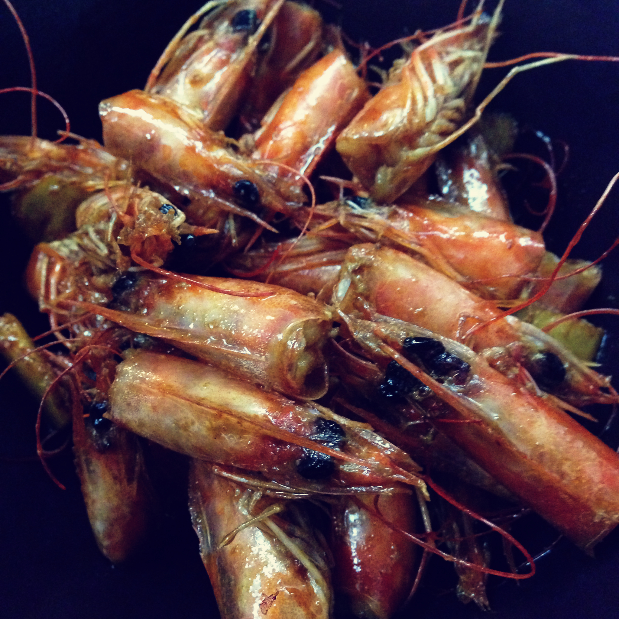 chloetttt做的熬虾油炸虾头