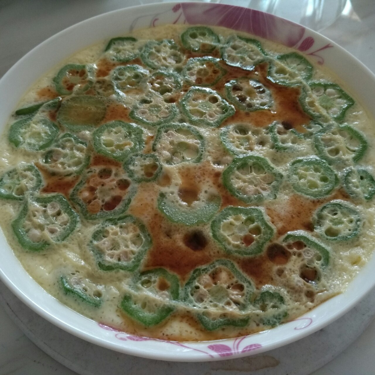 秋葵蒸蛋