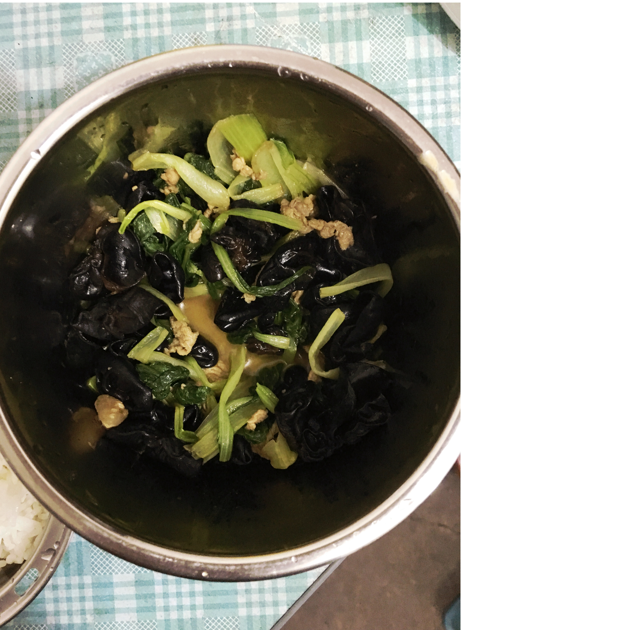 青菜炒肉丝