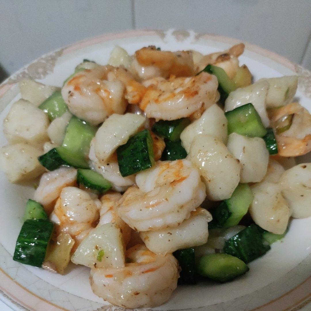 年夜菜虾仁俏南荠   清炒虾仁