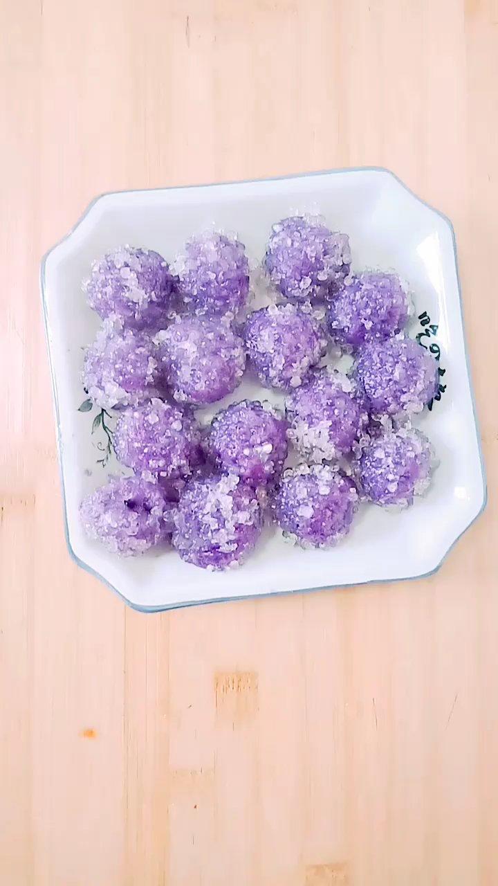 西米珍珠紫薯丸子