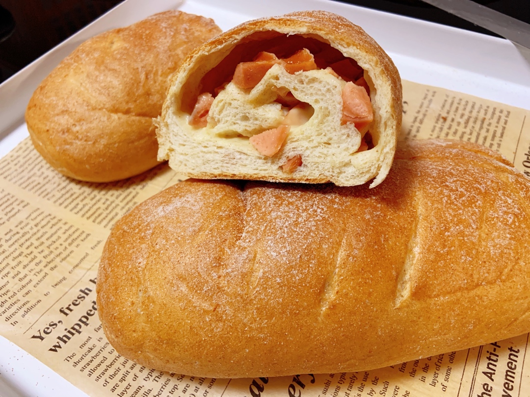 香肠（培根）芝士面包-老面版