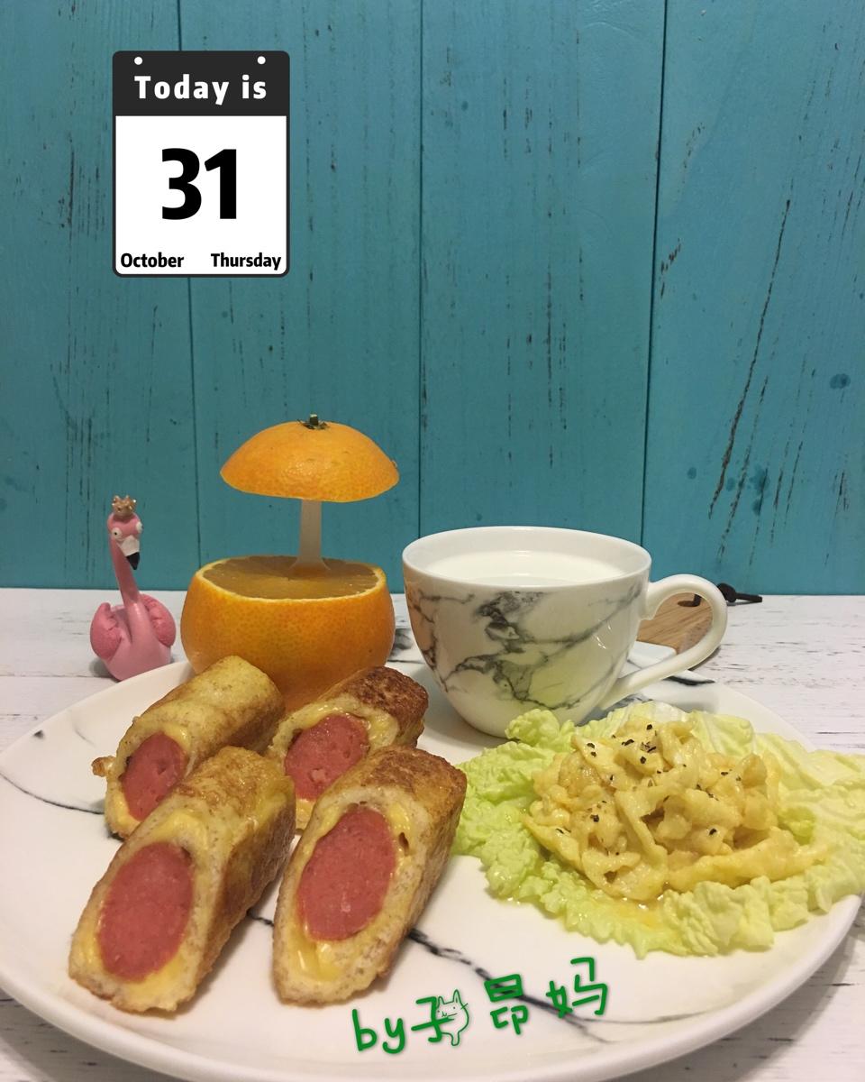 早餐吃什么—火腿吐司卷