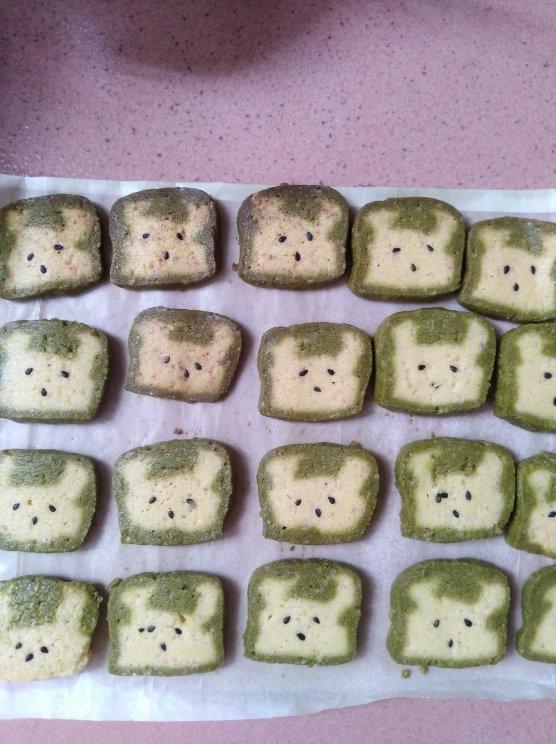 抹茶兔兔曲奇（比熊猫简单！超详细实物图+超良心手绘图）