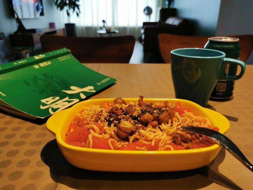 特浓番茄焖虾仁蛋蛋碎虾子面【健康一锅端】