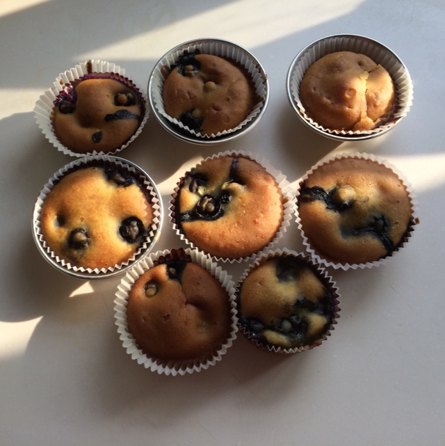 健康简单蓝莓纸杯蛋糕