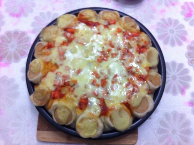 香酥虾花边披萨