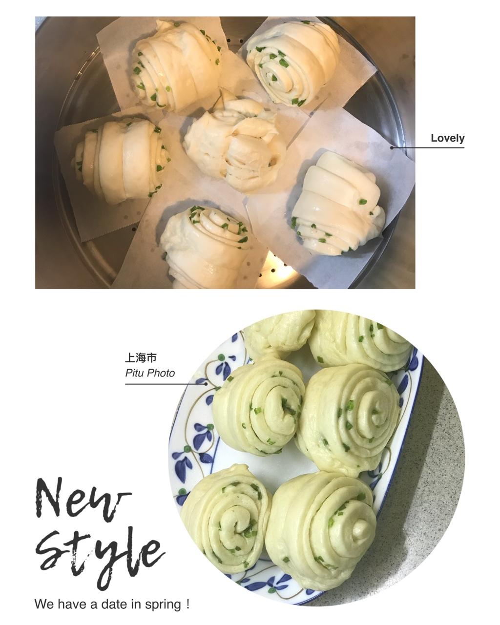 传统的葱油花卷