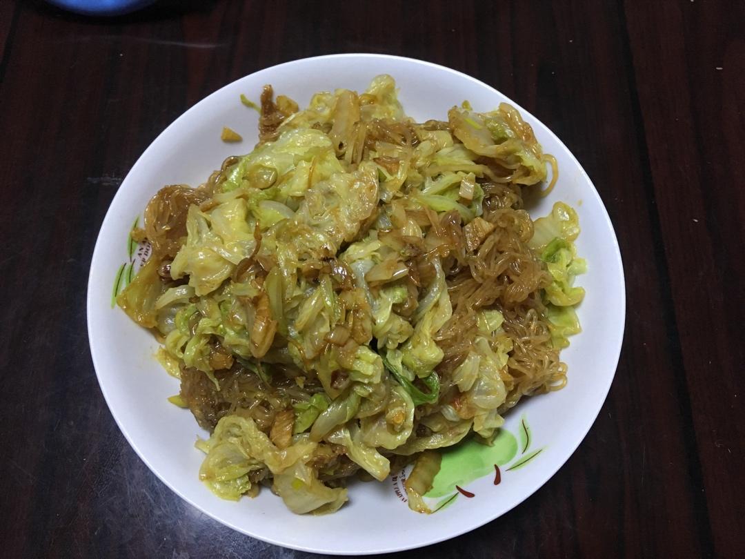 最近爱吃粉丝粉条～包菜炒粉丝