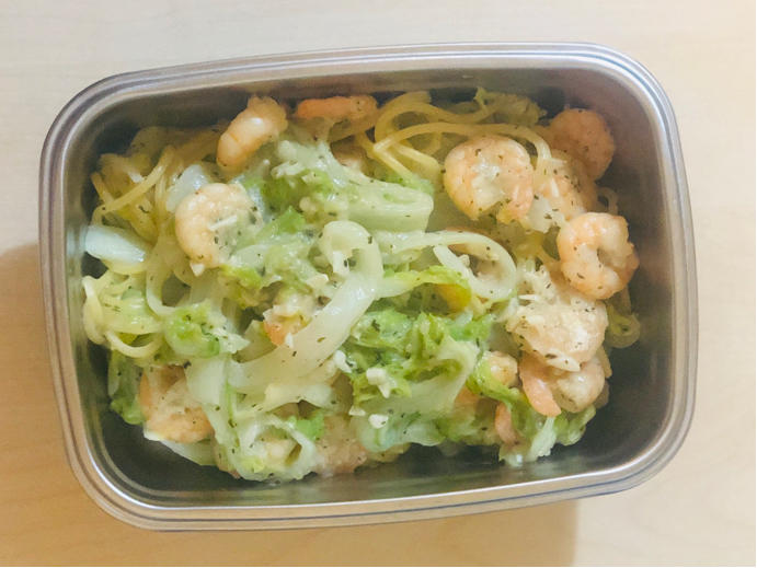 减脂、快手白菜火腿奶油意面(No Cream)