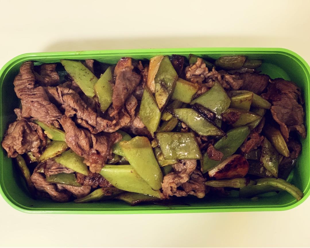 减脂快手菜-牛肉片炒扁豆