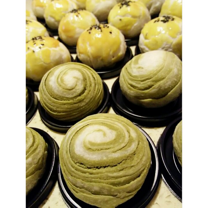 蛋黄酥~紫薯、抹茶、原味~花好月圆，中秋快乐~内附一次做六色蛋黄酥方法~