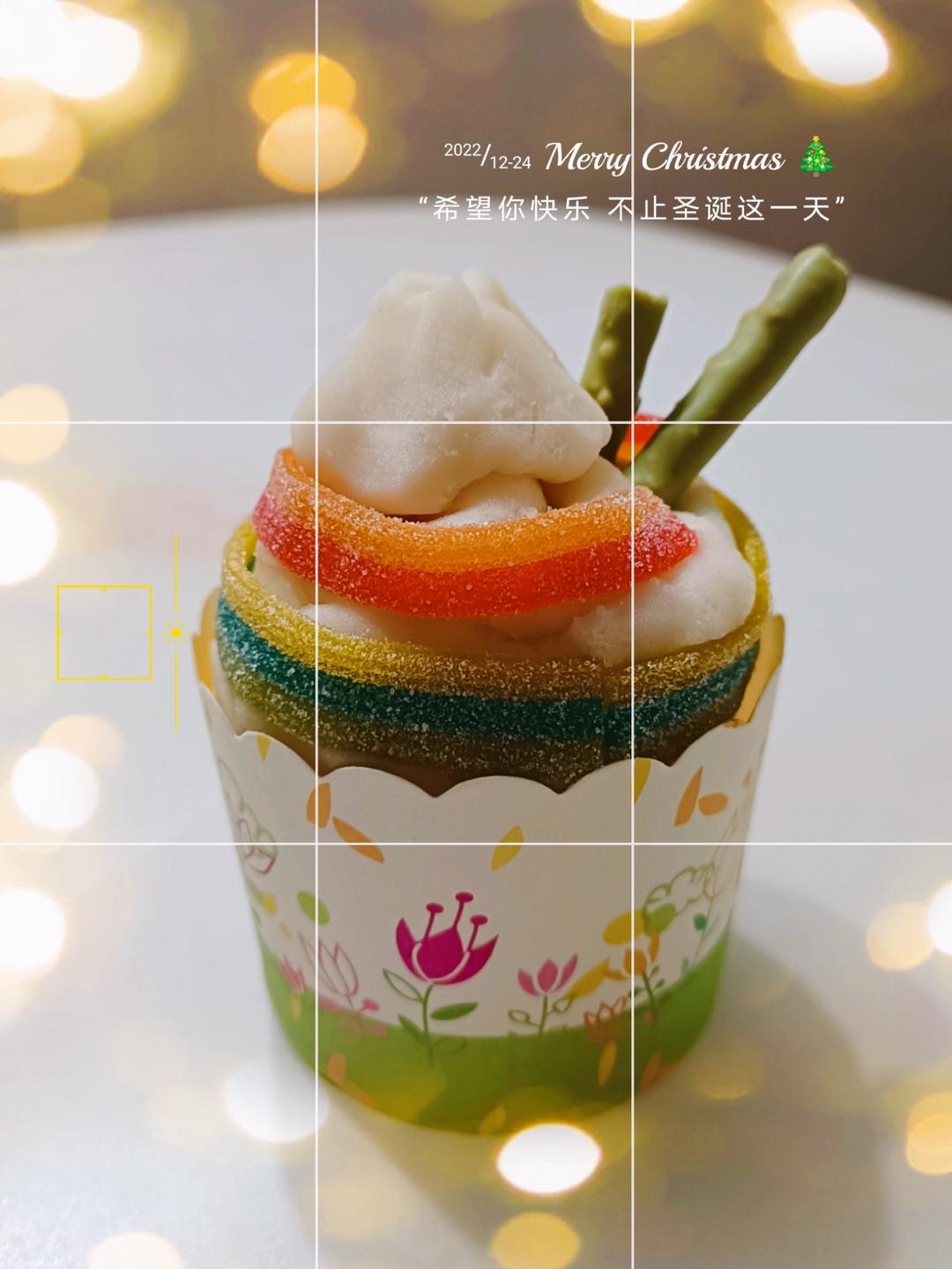 无糖无奶油圣诞纸杯蛋糕（宝宝版）