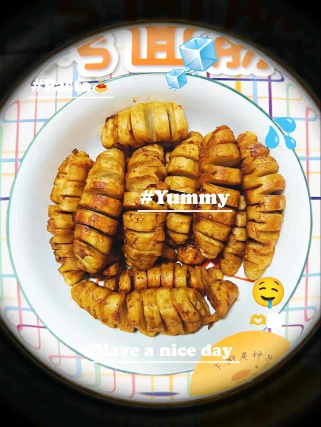 空气炸锅喷香烤面筋