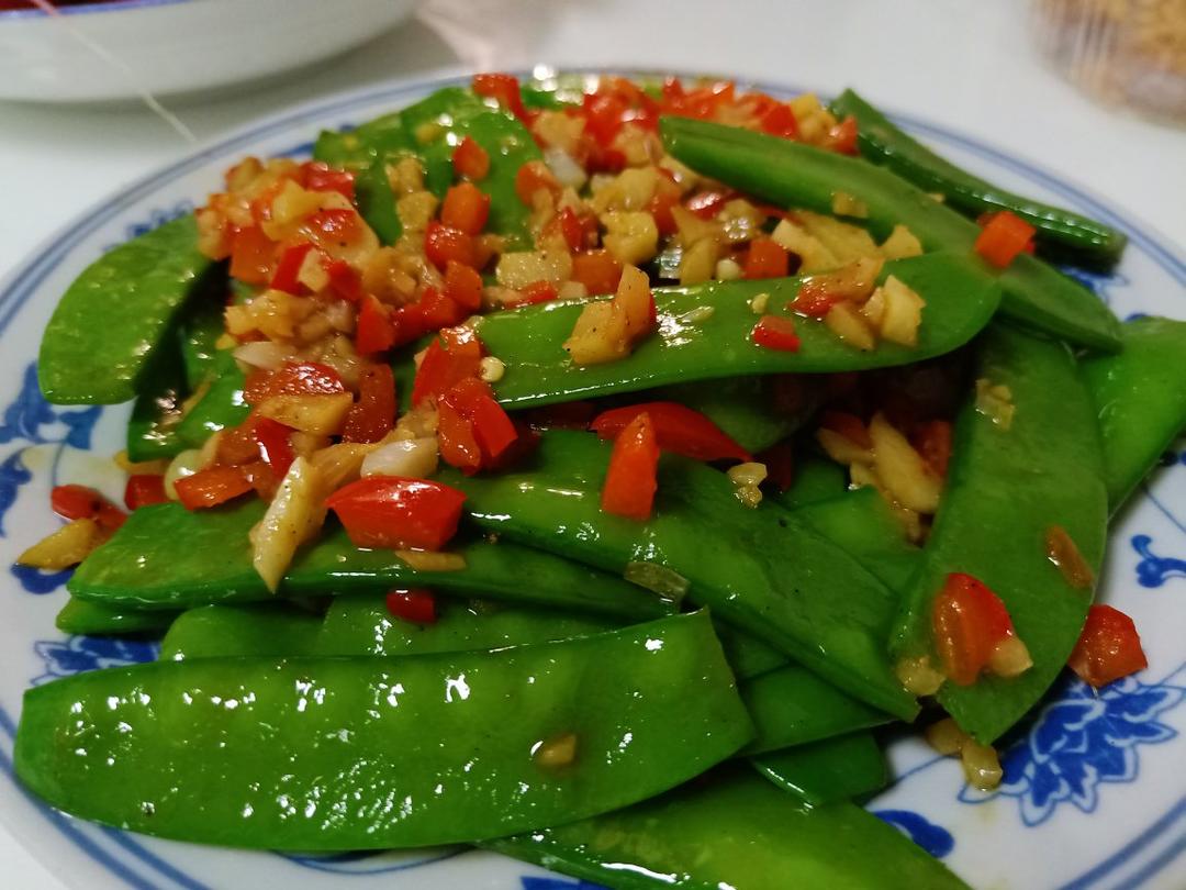 彩椒清炒荷兰豆山药