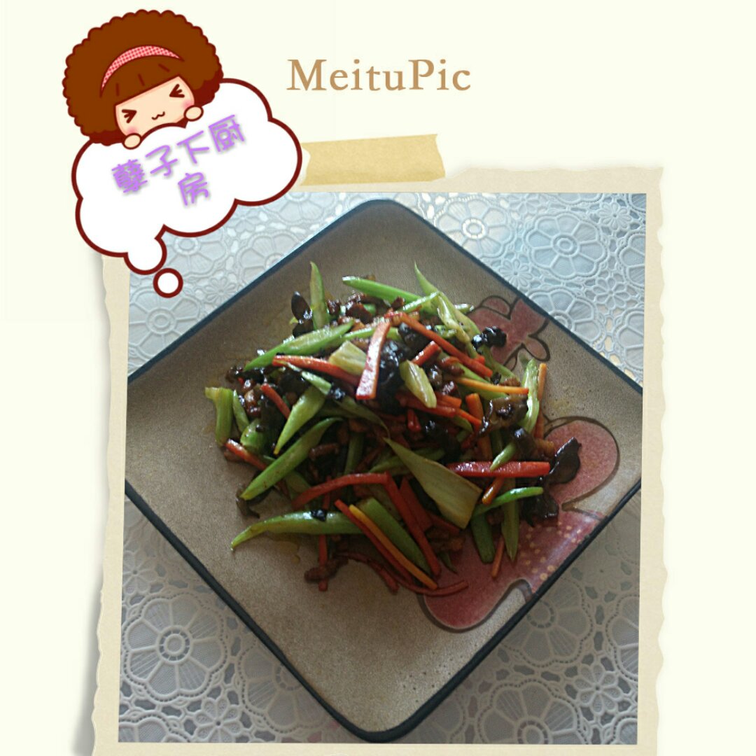芹菜木耳炒肉丝