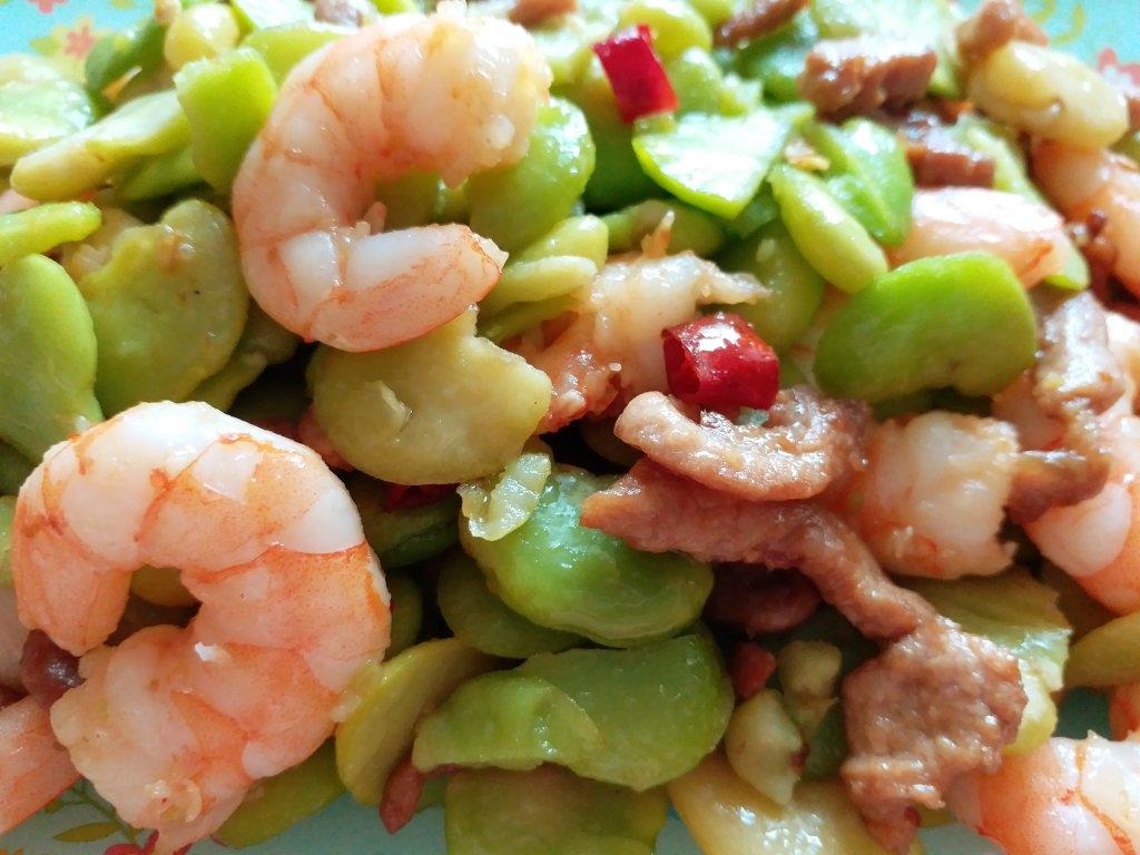 蚕豆炒虾仁