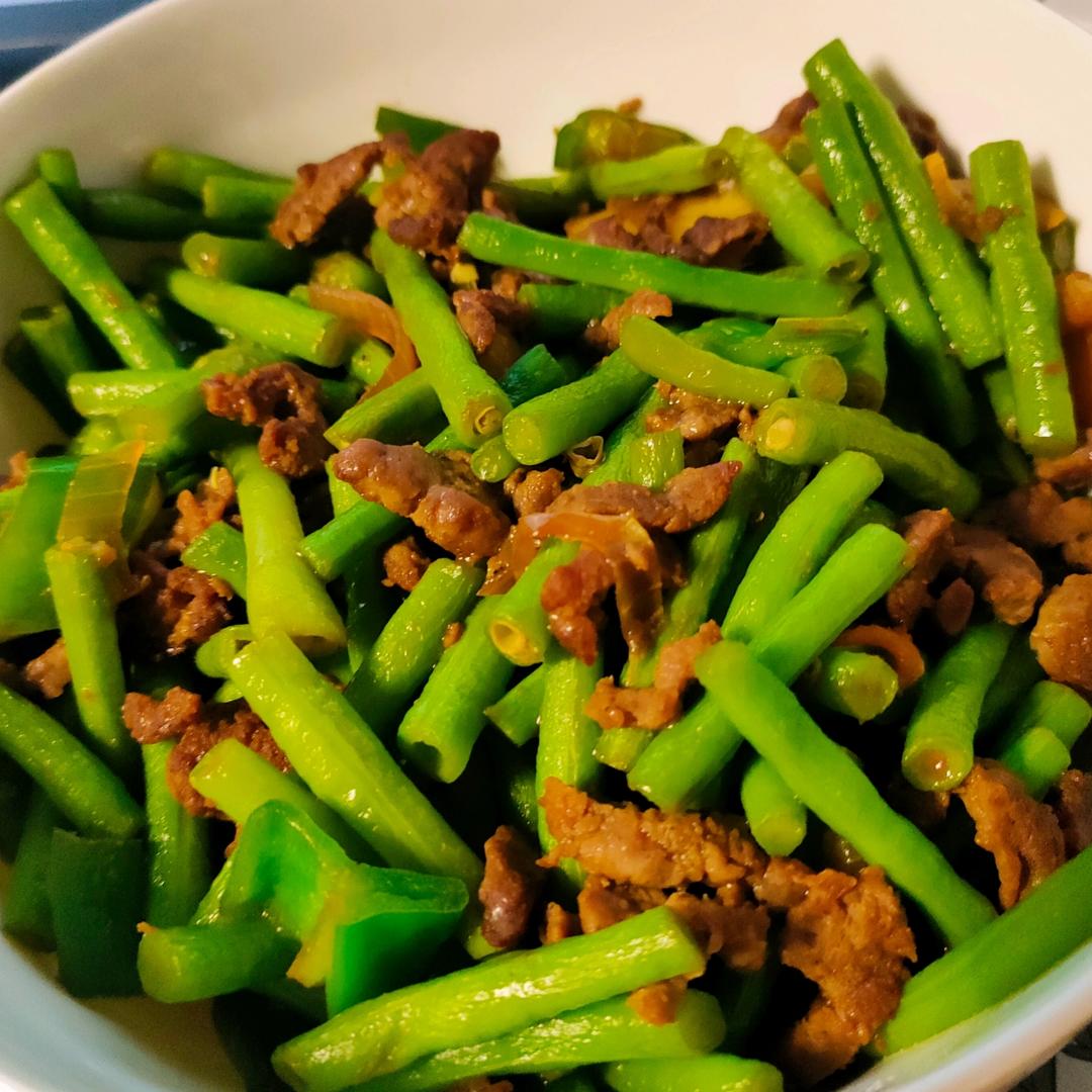 老妈版豇豆炒肉沫