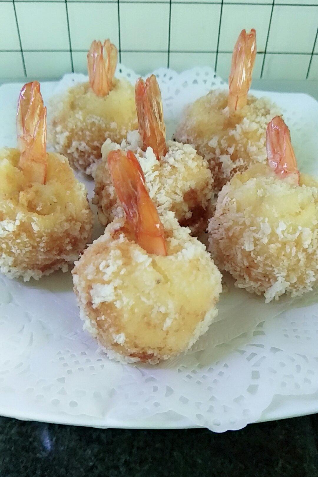土豆泥鲜虾球