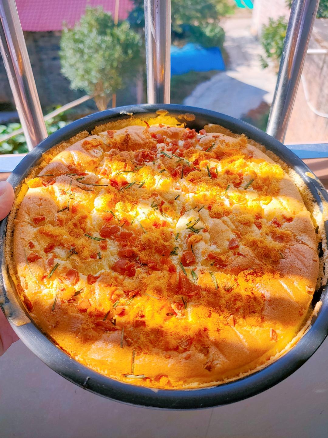 好吃不腻丨口感丰富丨香葱肉松戚风蛋糕