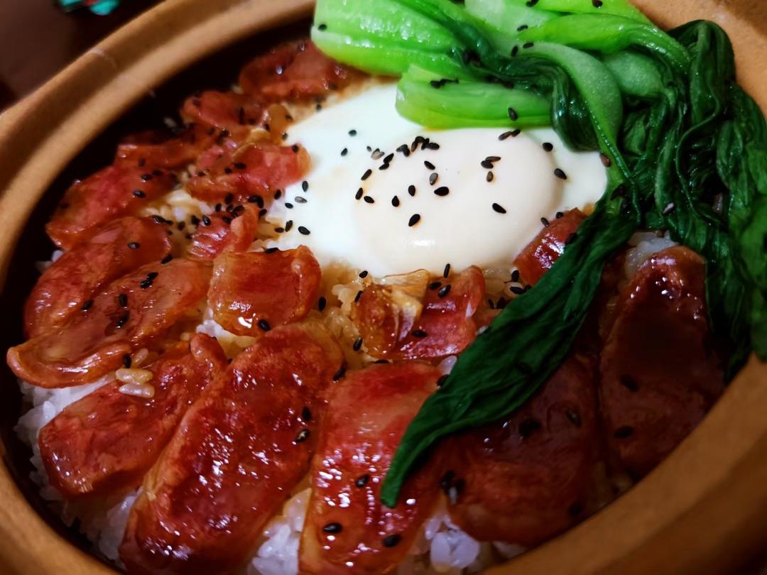 香喷喷的🍲腊肠煲仔饭（砂锅版）超简单神速