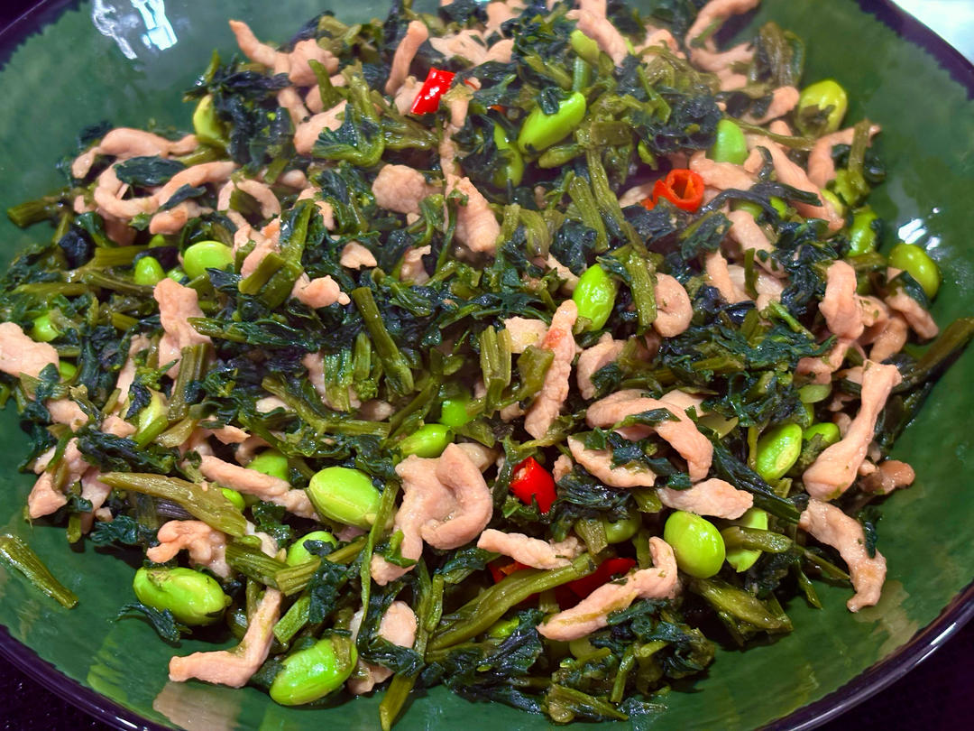雪菜毛豆肉丝