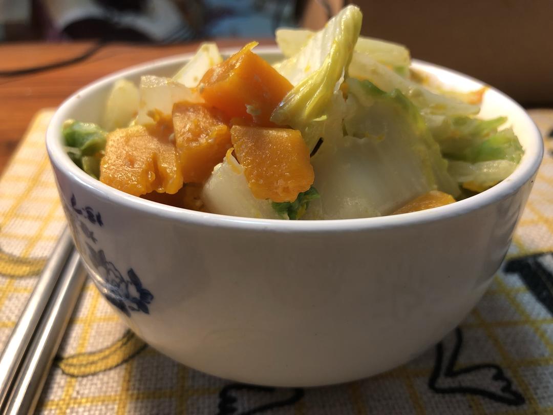 豆浆煨南瓜白菜的做法