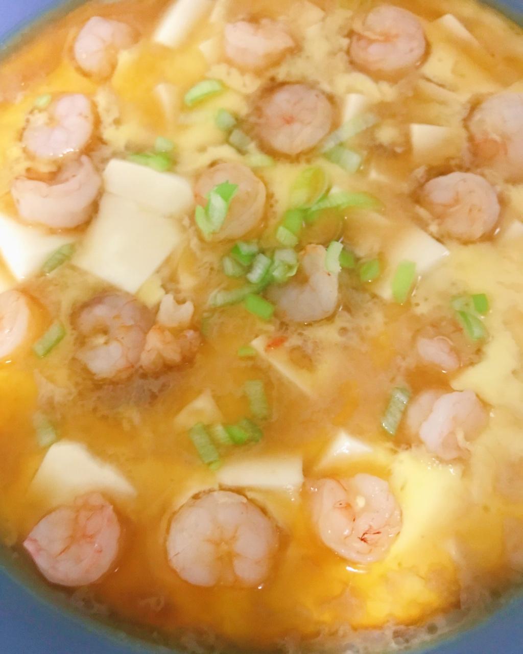 虾仁豆腐蒸水蛋