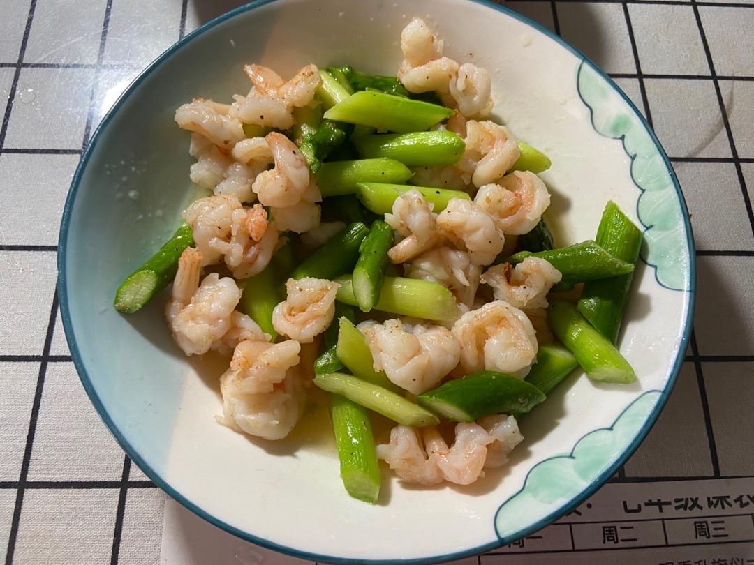 清炒芦笋虾仁