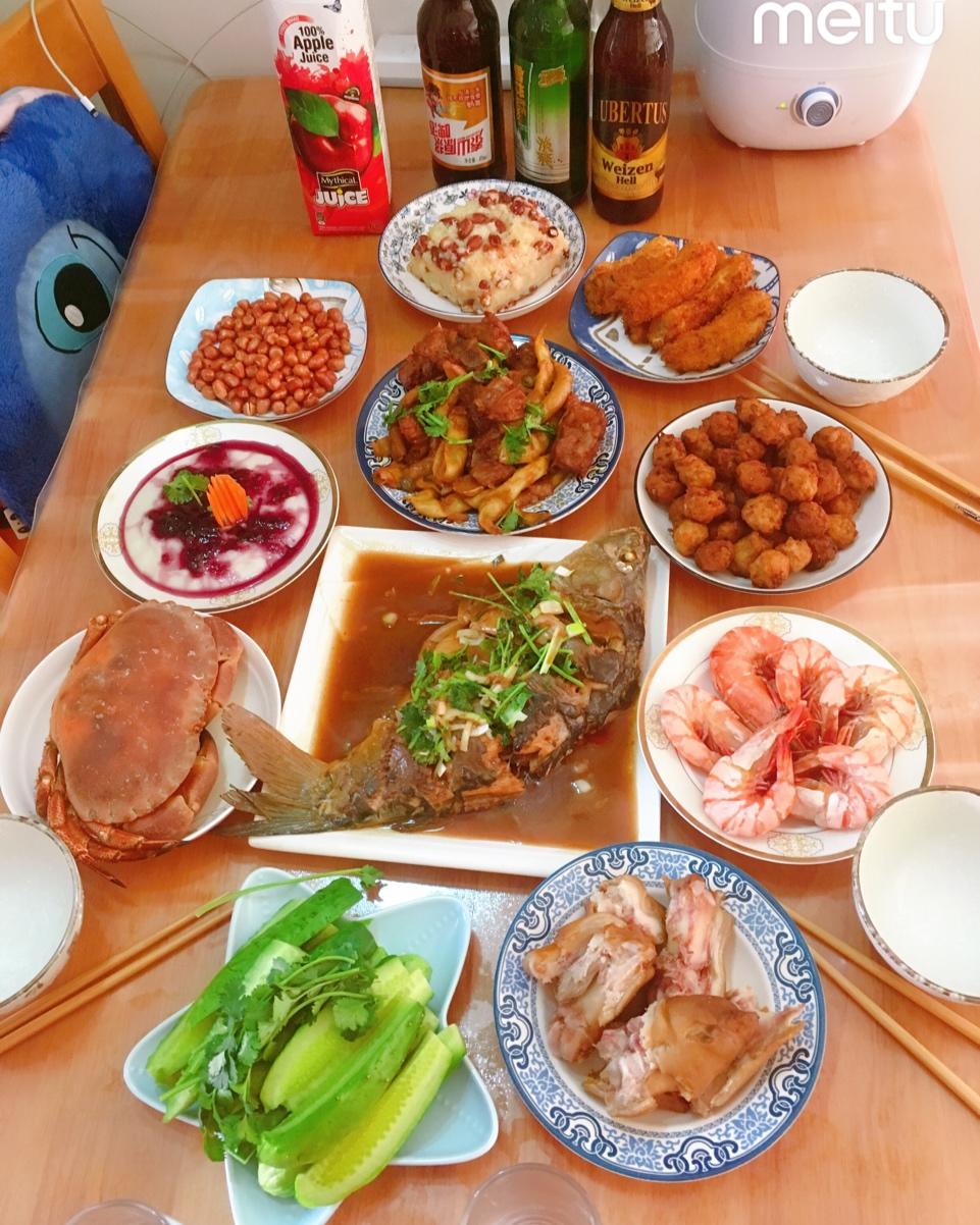 淘妈爱做菜做的俩大一小只年夜饭