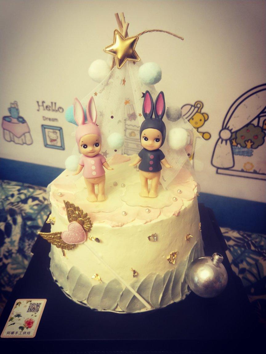 双层女宝宝儿童生日蛋糕