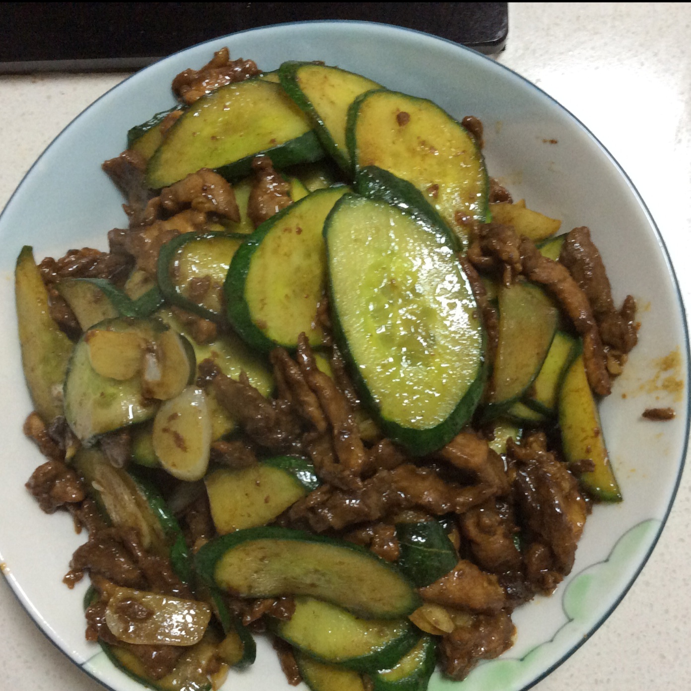 董太的私方菜--牛肉丝炒黄瓜
