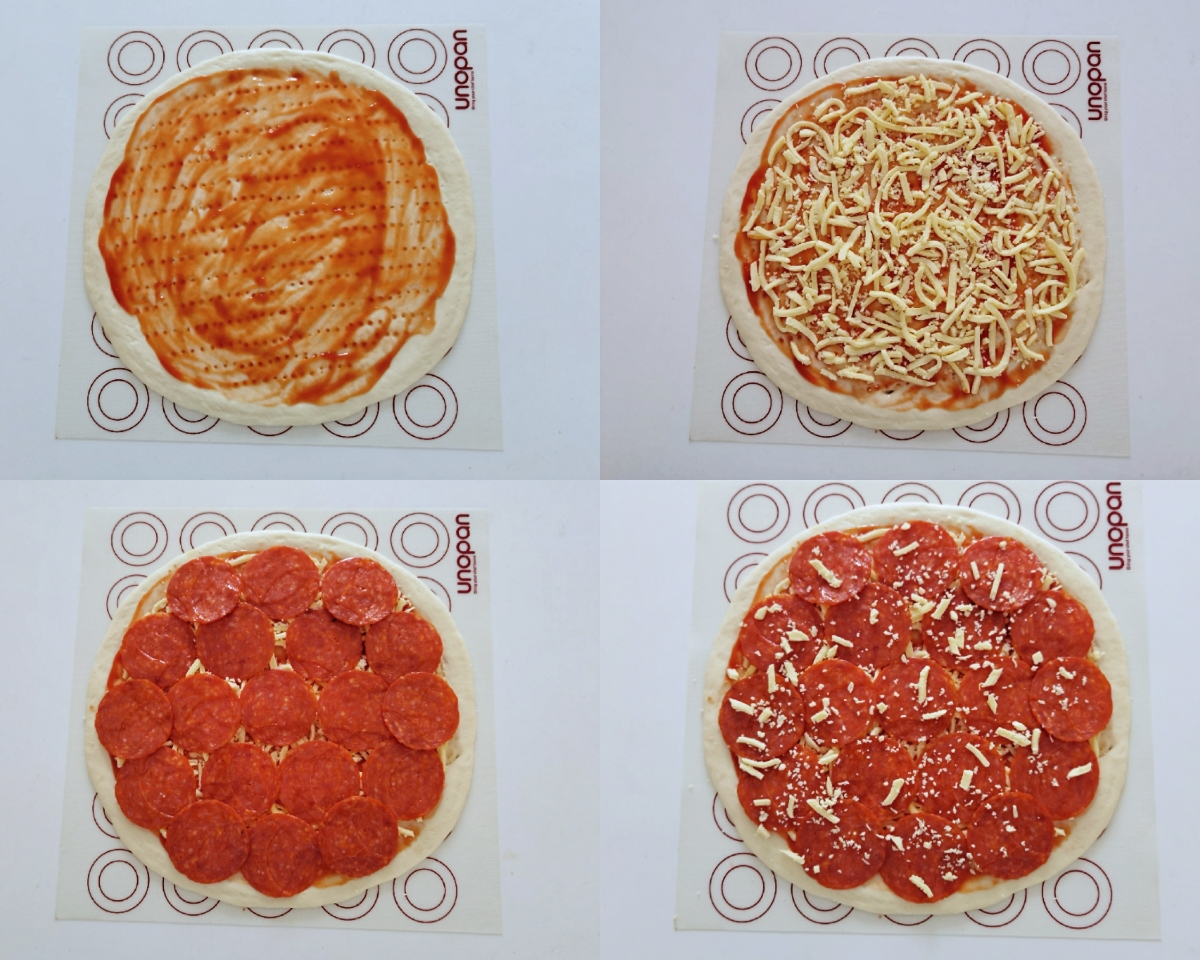 香香脆脆的薄底萨拉米肠披萨【松下微蒸烤箱DS900】的做法 步骤10