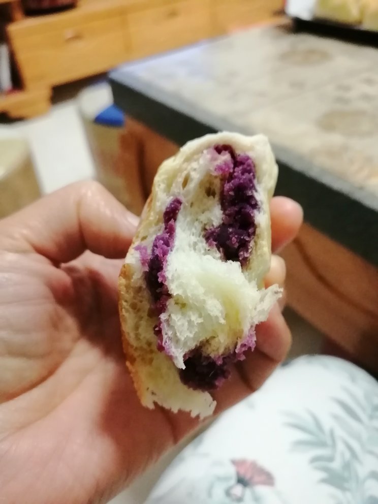 无需面包机🌸徒手揉面☞酸奶紫薯小餐包