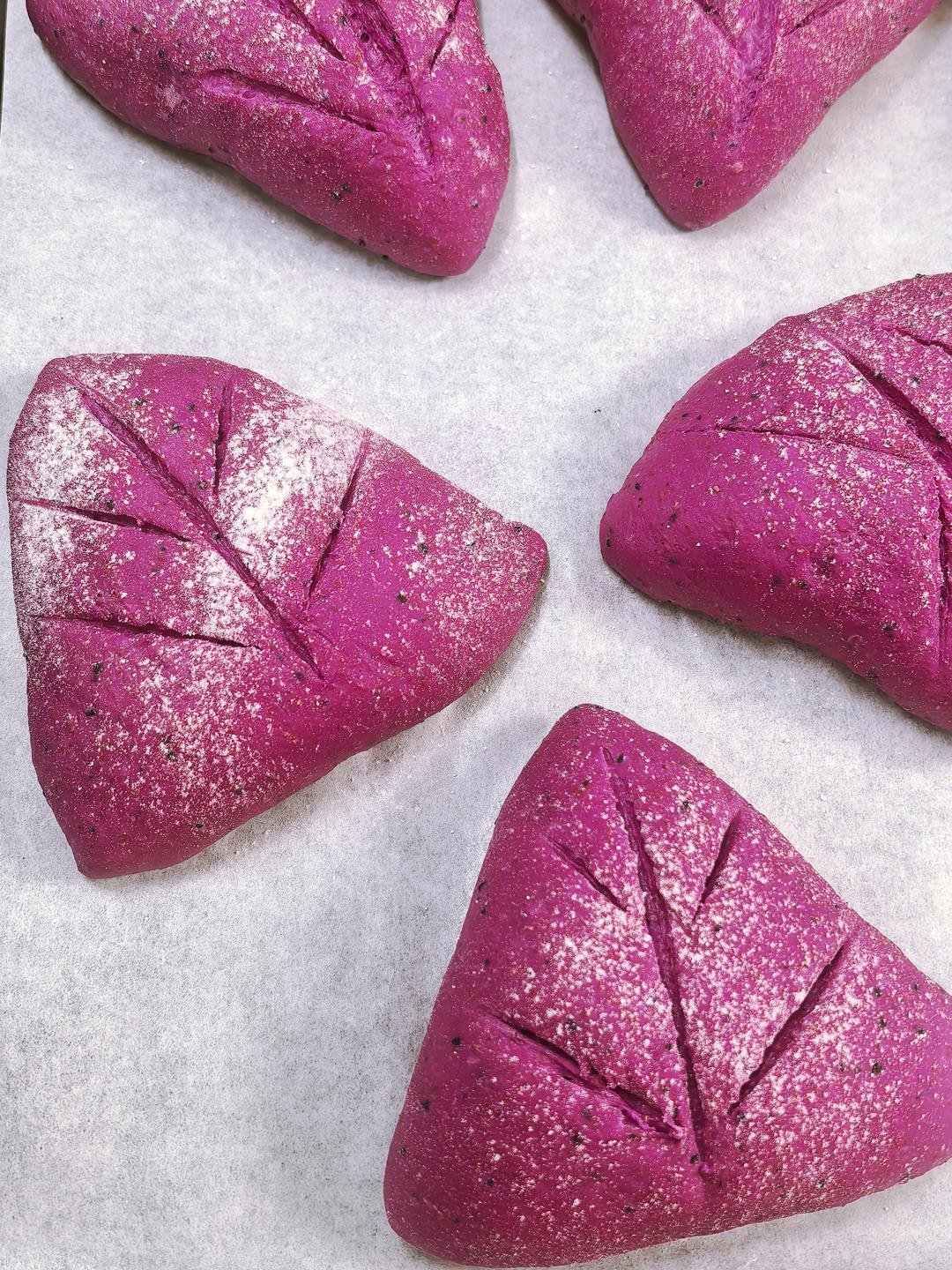 火龙果奶酪软欧包、烫种