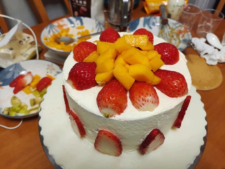 6寸 水果生日蛋糕 ——附带淡奶油打发程度