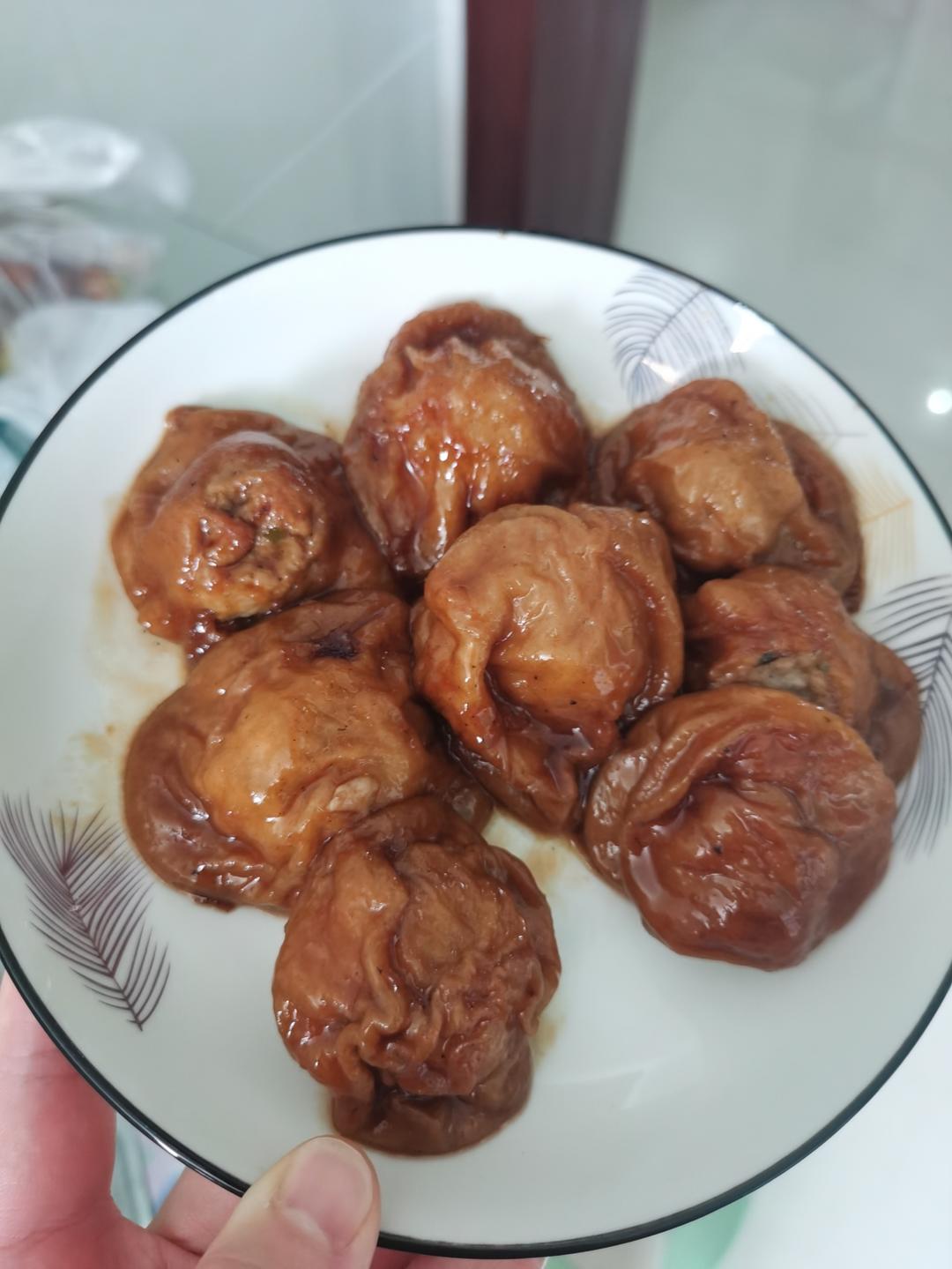 红烧油面筋塞肉