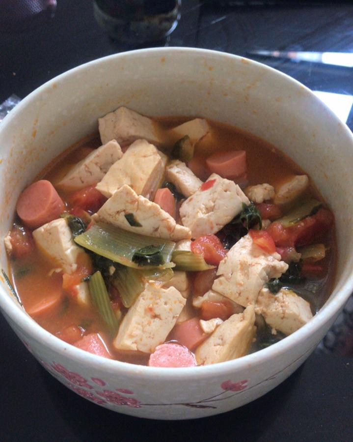 番茄肉末豆腐汤