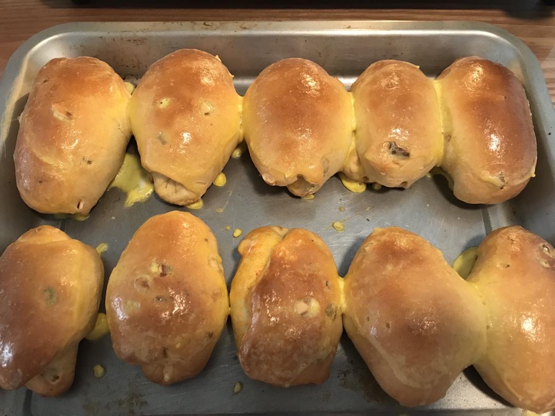 香葱火腿肉松面包